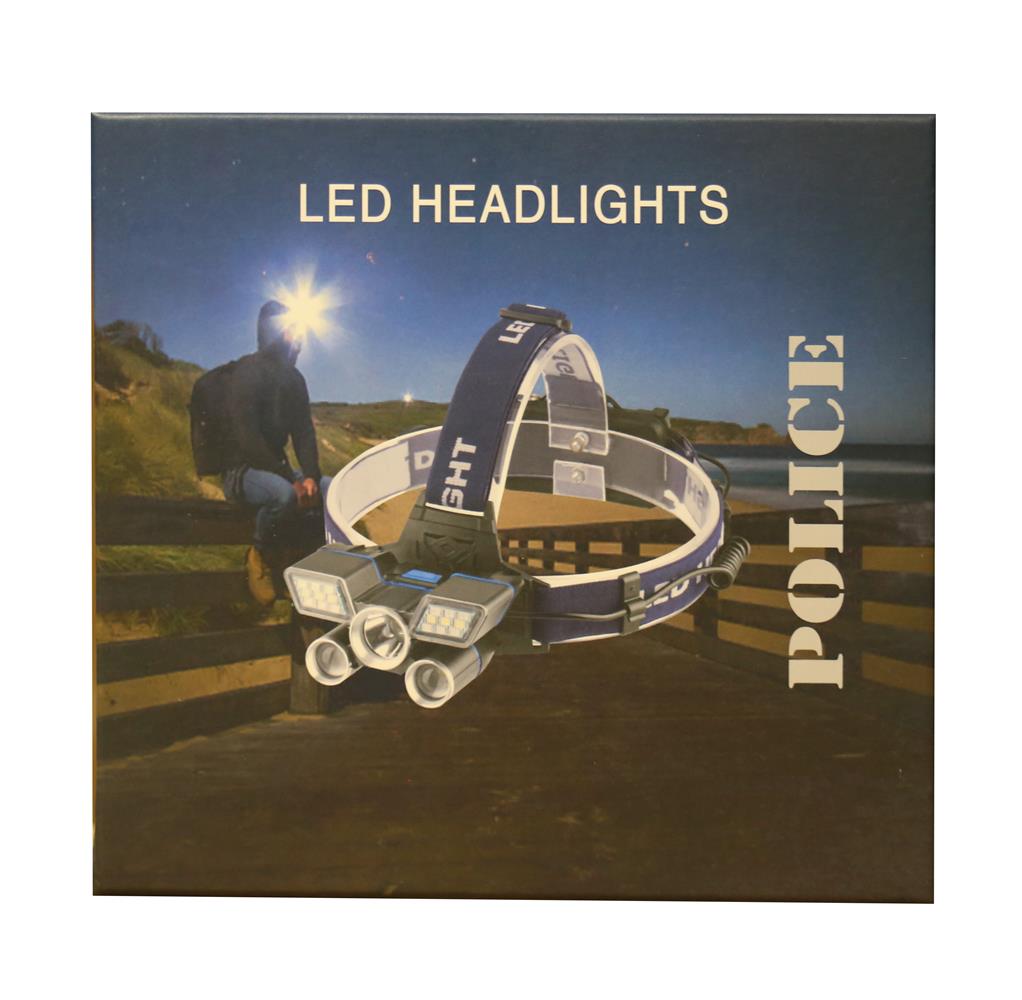 Polıce PS-2365 5li Renkli Işıklı, Şarjlı Kafa Feneri