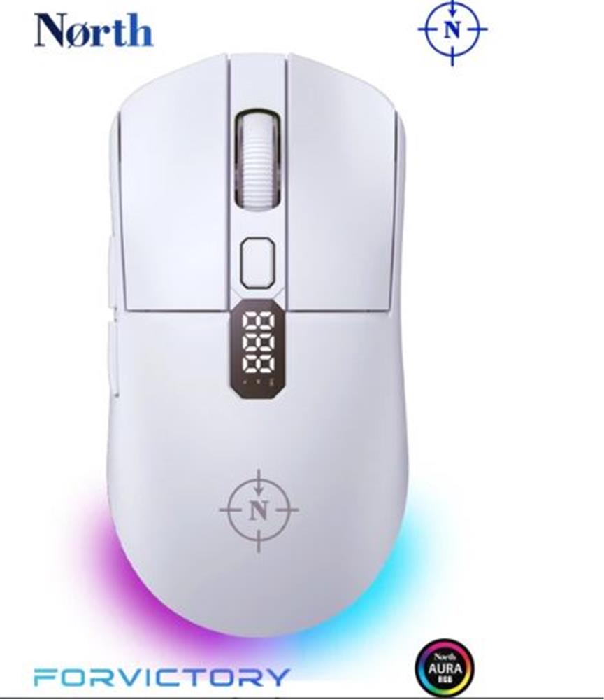 North Odin Pro WL Beyaz 26K DPI 750 IPS 70G UltraLight RGB Kablosuz Gaming Mouse