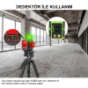 KOBB KBL34GTP 40 Metre Profesyonel Li-ion Şarjlı 3X360⁰ Otomatik Hizalamalı Yeşil Çapraz Çizgi Lazer Distomat+Tripod