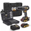 CAT DX12SET 18Volt/2.0Ah Li-ion Çift Akülü Kömürsüz Profesyonel Şarjlı Darbeli Matkap + DA01903 201 Parça Delme/Vidalama Uç Seti