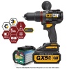 CAT DX13SET 18Volt/5.0Ah GRAPHENE Li-ion Kömürsüz Profesyonel Şarjlı Darbeli Matkap + DA01903 201 Parça Delme/Vidalama Uç Seti