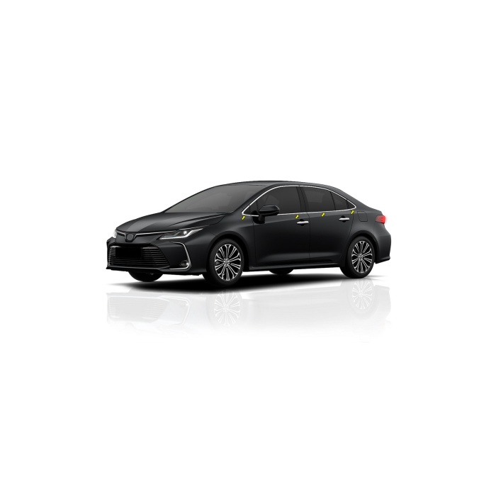 Toyota Corolla Krom Cam Çerçevesi İthal 12 Parça (2019-2024 Modeller Arası)