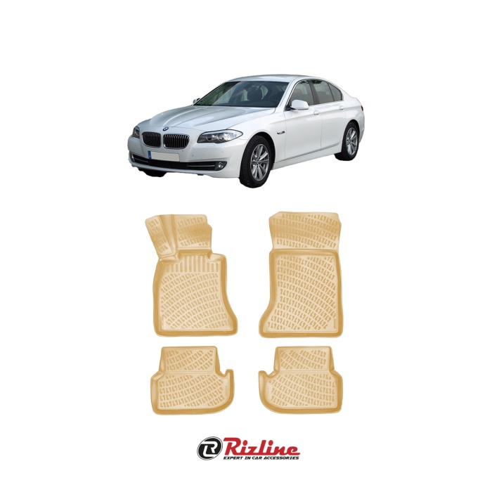 BMW 5 Serisi F10 2013-2016 BEJ 3D Havuzlu Paspas