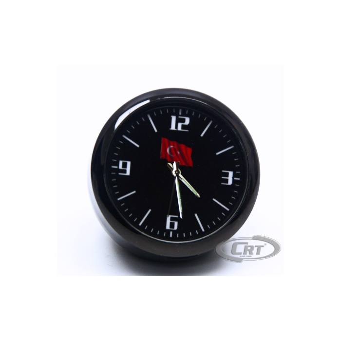 Araç İçi Saat Retro Analog Türk Bayrak Model