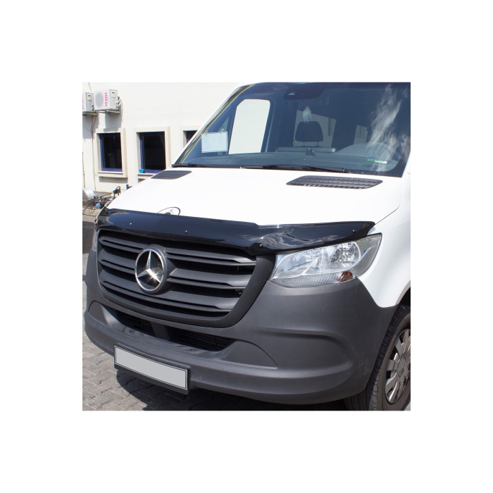 Ön Kaput Koruma Rüzgarlığı Sprinter 4 W907 2018-2021 (3MM AKRİLİK (ABS) Parlak Siyah)