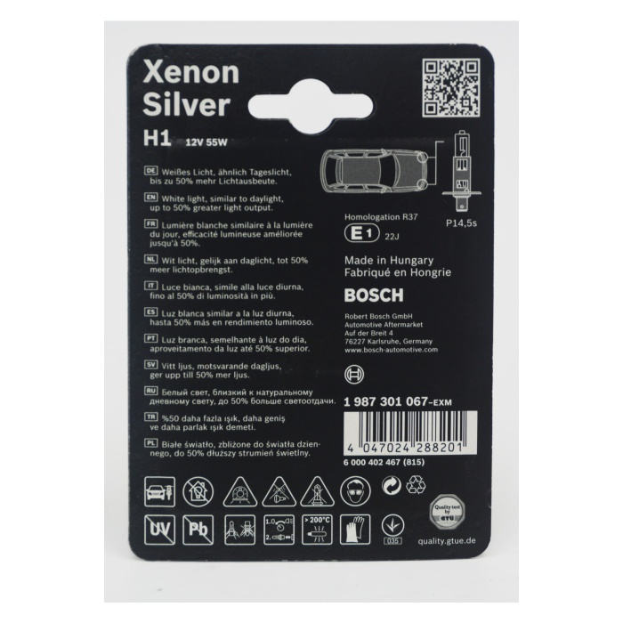 Xenon Silver H1 12v 55w