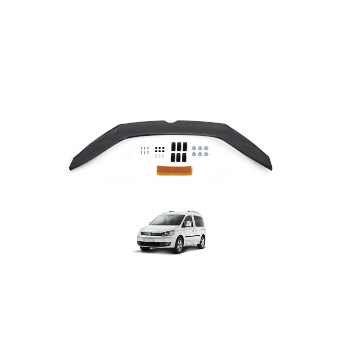 Ön Kaput Koruma Rüzgarlığı Volkswagen Caddy 2010-2014 (3MM AKRİLİK (ABS) Parlak Siyah)