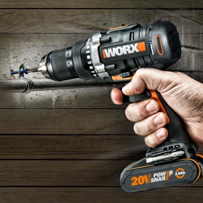 WORX WX102 20Volt/2.0Ah Li-ion Çift Akülü Kömürsüz Profesyonel Şarjlı Matkap