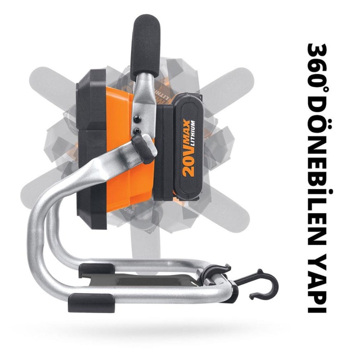 WORX WX026.9 20Volt 1500 Lümen Profesyonel Led Projektör (Akü Dahil Değildir)