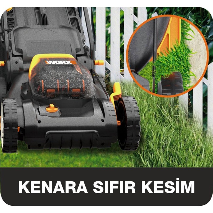 WORX WG743E 40Volt 4.0Ah. Li-ion 40cm Profesyonel Şarjlı Çim Biçme