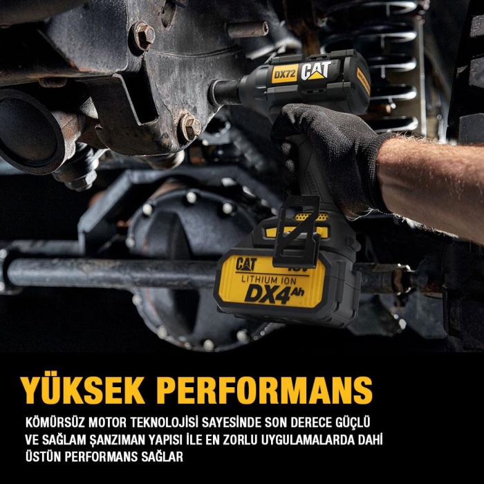 CAT DX72 18Volt/4.0Ah Li-ion Çift Akülü Şarjlı 350Nm Kömürsüz Profesyonel Somun Sıkma