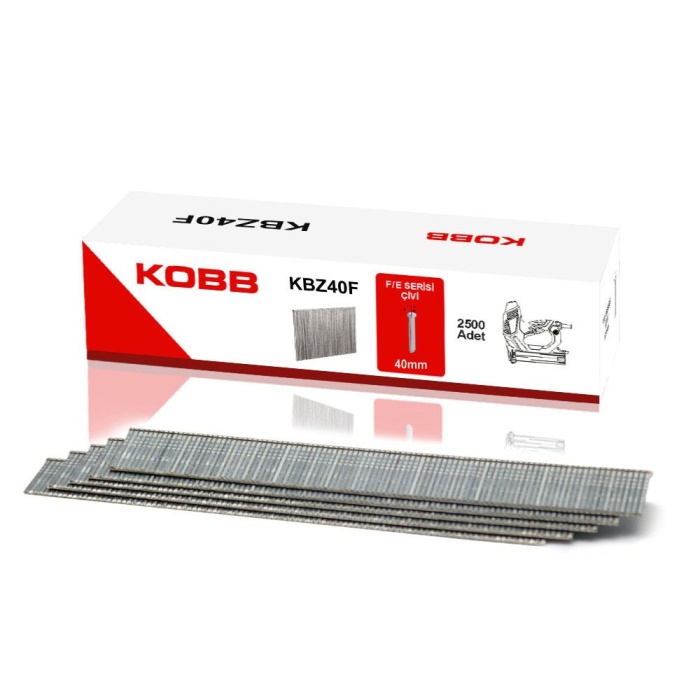 KOBB KBZ40F 40mm 2500 Adet F/E/J/8 Serisi Ağır Hizmet Tipi Kesik Başlı Çivi