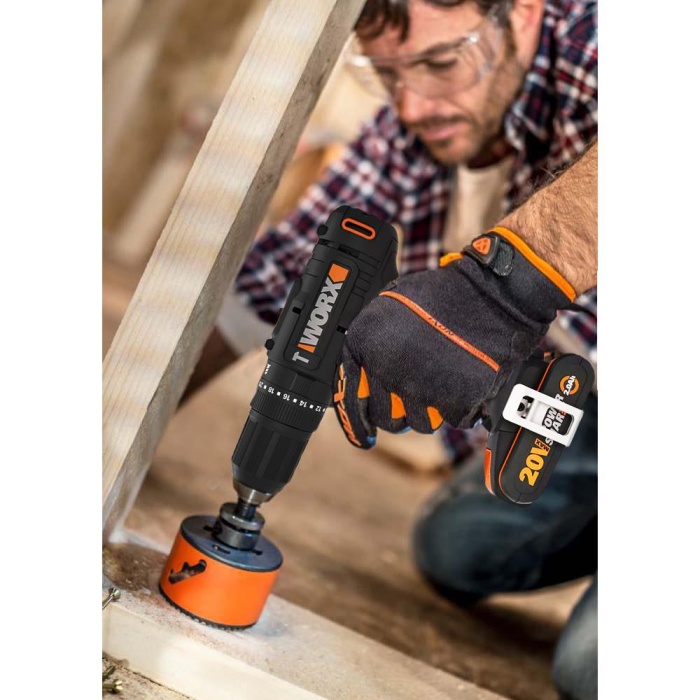 WORX WX370.9C 20Volt/2.0Ah. Li-ion Tek Akülü Profesyonel Şarjlı Darbeli Matkap