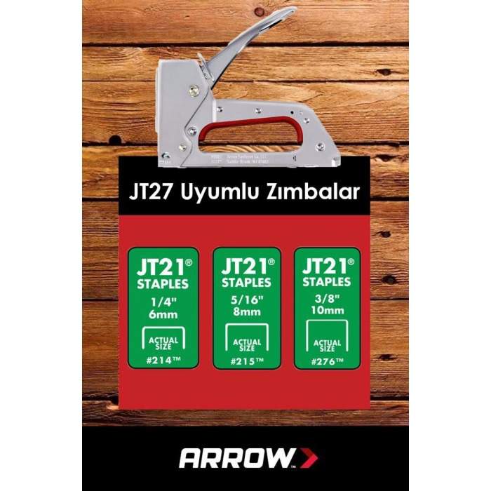 Arrow JT27 6-10mm Mekanik Zımba Tabancası + 1000 Adet Zımba