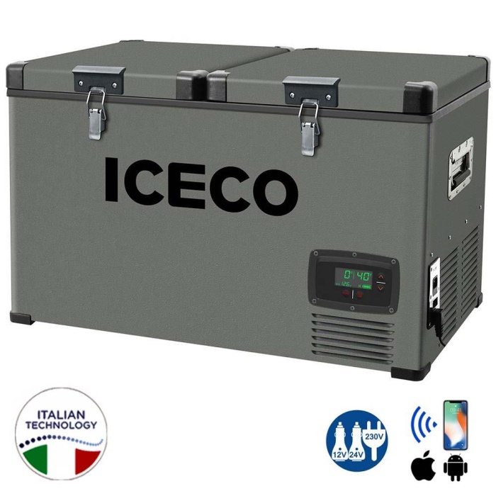 ICECO YCD90 12/24Volt 220Volt 90 Litre Çift Bölmeli Outdoor Kompresörlü Oto Buzdolabı/Dondurucu