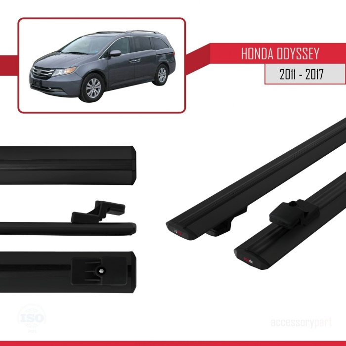 Honda Odyssey 2011-2017 Arası ile uyumlu BASIC Model Ara Atkı Tavan Barı SİYAH