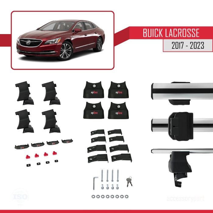 Buick LaCrosse 2017-2023 Arası ile uyumlu ACE-4 Ara Atkı Tavan Barı GRİ