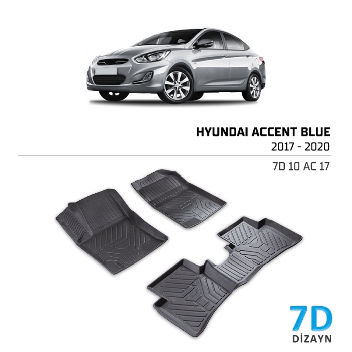 Hyundai Accent Blue 2017-2020 7D Havuzlu Paspas