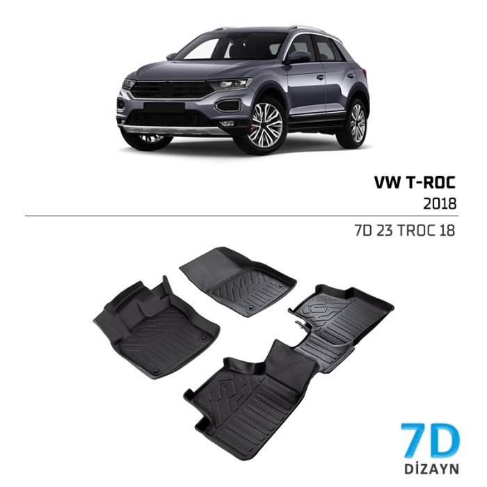 VW T-ROC 2018 ve Sonrası 7D Havuzlu Paspas