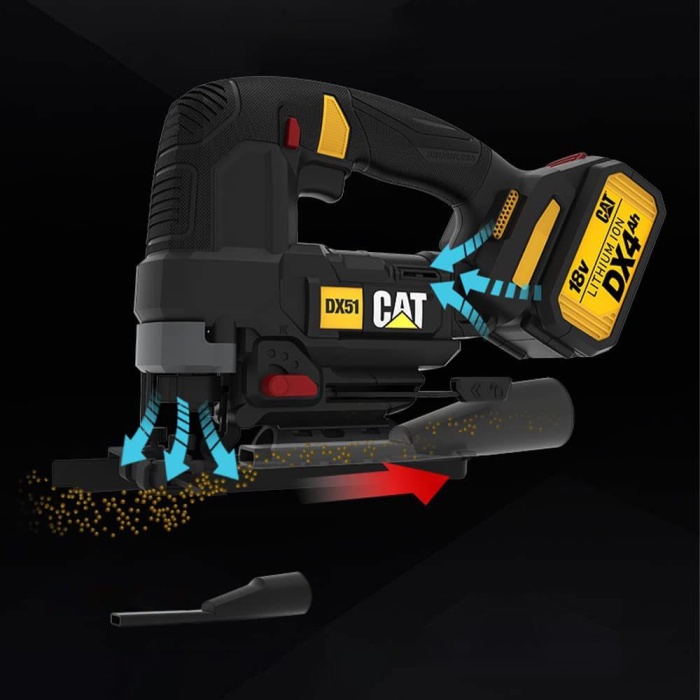 CAT DX51 18Volt/4.0Ah Li-ion Tek Akülü Profesyonel Kömürsüz Dekupaj Testere