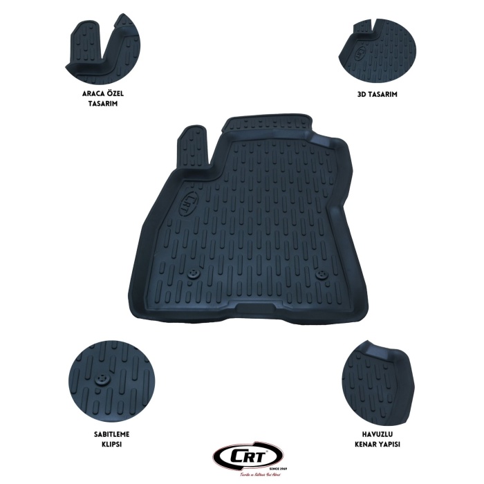 VW Golf 7 2013-2021 Tek Sol 3D Araca Özel Paspas