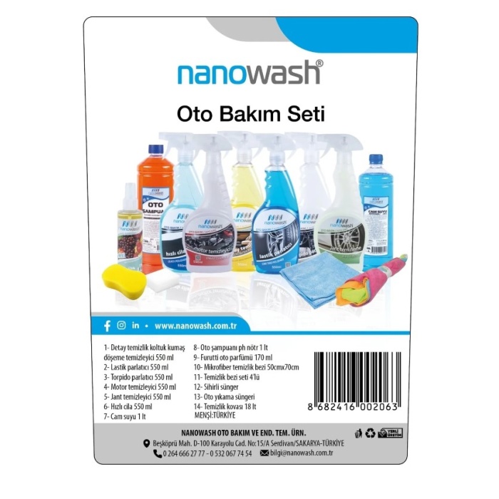 Oto Bakım Seti Kovalı 14 Parça