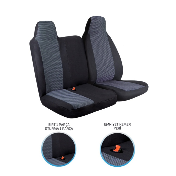 Hyundai H100 2+1 Ön Koltuk Kılıf Seti Füme