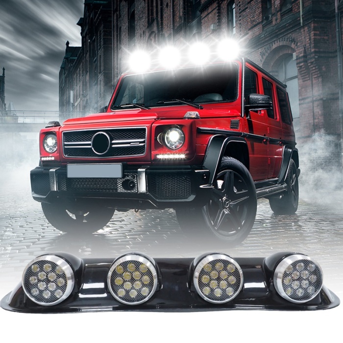 Off-Road Sis Lambası Yuvarlak Siyah 12x4 Led 12-24v (Set Olarak)