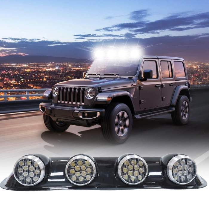 Off-Road Sis Lambası Yuvarlak Siyah 12x4 Led 12-24v (Set Olarak)