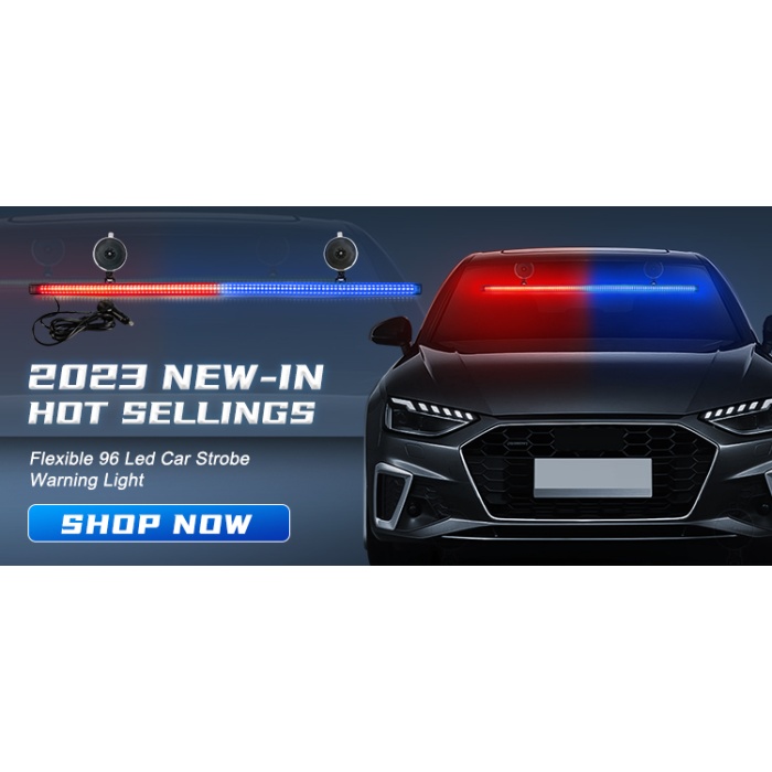 Çakar lamba 12-32v esnek model 84cm vantuzlu çakarlı mavi-kırmızı / LAPA543