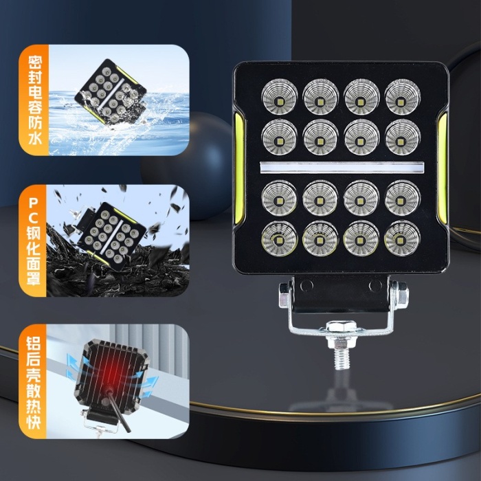 Off-Road Sis Lambası 10,5 x 3,5 x 12cm Kare Beyaz-Amber 35w 12-80v (Adet Olarak)