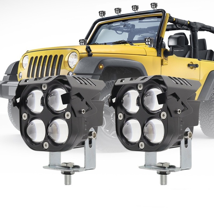 Off-Road Sis Lambası 7.8x7.8x7.1cm Kırmızı Gündüz Ledli Çakarsız 12-60v (Set Olarak)