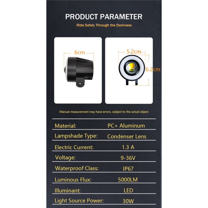 Off-Road Sis Lambası Sarı-Beyaz 7 Renk Gündüz Ledli Dönerli 12-60v (Set Olarak)