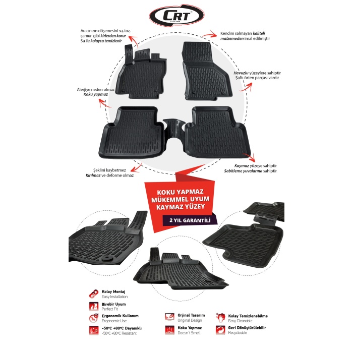 Seat Leon (MK3) 2013-2021 Arası 3d Havuzlu Araca Özel Paspas Takımı