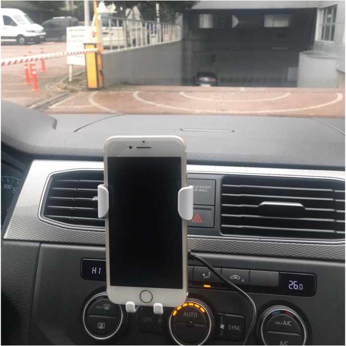 Space Kablosuz Şarjlı Telefon Tutacağı Beyaz / SYTE159