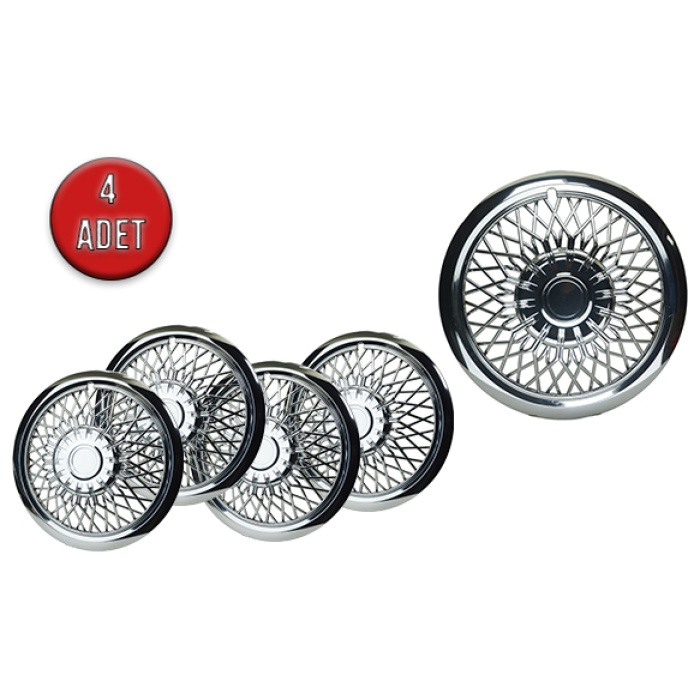 Jant Kapağı Kırılmaz Telli 14 ABS Krom Paslanmaz 4lü (TAKIM OLARAK)