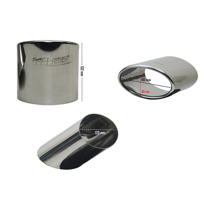 Egzoz Ucu Paslanmaz Krom Oval Universal