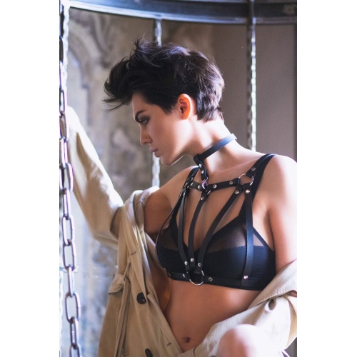 Göğsü Açık Seksi Fantazi Harness Sütyen 1149