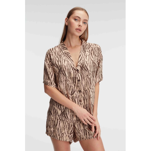Anıl 9898 Kadın Kısa Kol Viskon Kumaş Desenli Pijama Takımı