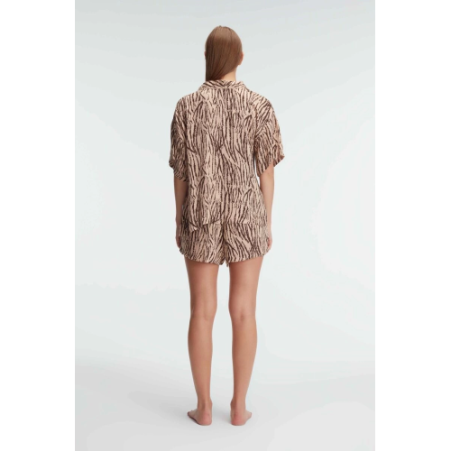 Anıl 9898 Kadın Kısa Kol Viskon Kumaş Desenli Pijama Takımı