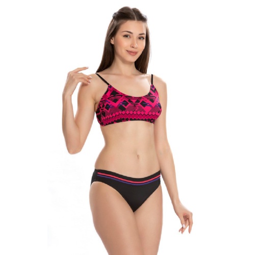 Starinci Bikini Takımı Pembe Üçgen Detaylı