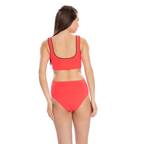Kadın Bikini Takımı Önü Fermuarlı Neon Turuncu