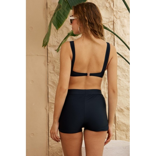 Şortlu Bikini Takımı Toparlayıcı Lacivert