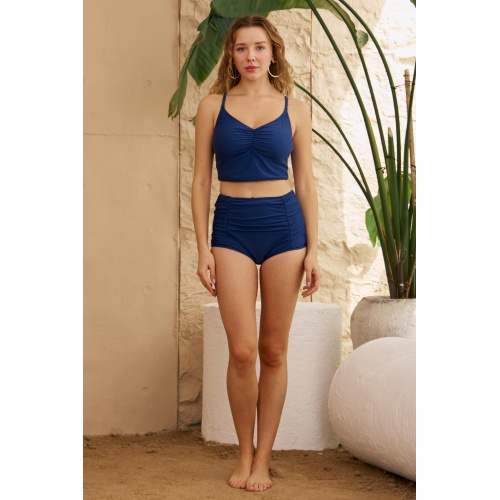 Bikini Takımı Yüksek Bel Toparlayıcı Önü Büzgülü