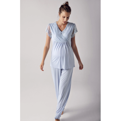 Artış 13208 Bayan Kısa Kol Lohusa Pijama Takımı