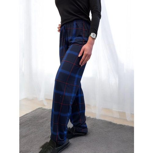 Freshness 801 Bayan Beli Lastikli Ekose Süet Tek Pijama Altı