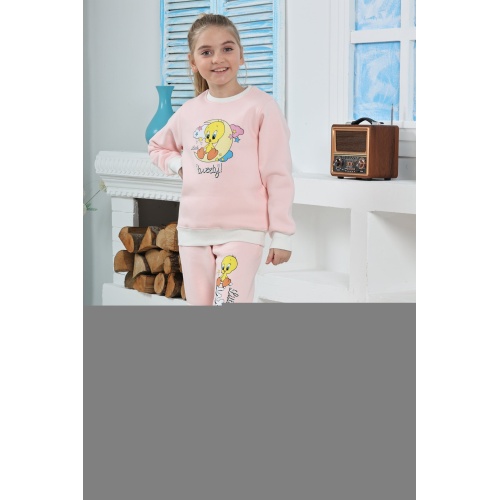 Kapitex 6181 Kız Çocuk Twety Baskılı Uzun Kol Pijama Takımı