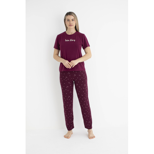 Estiva 25122 Kadın Milan Soft Kalpli Kısa Kol Pijama Takımı