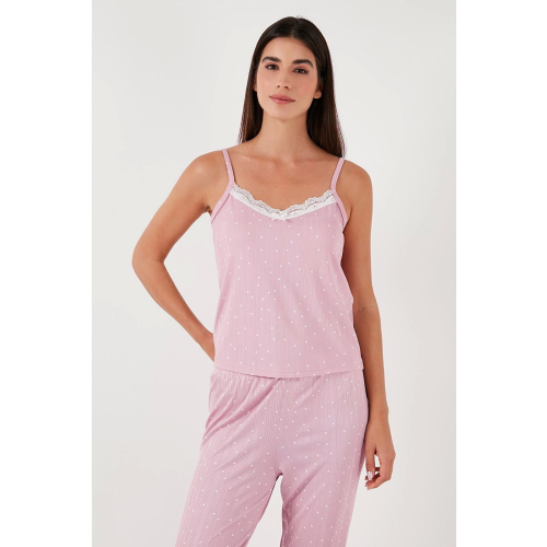 Estiva 25193 Kadın Puantiyeli Pegasus Sabahlıklı Pijama Takımı