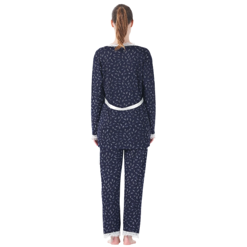 Estiva 25192 Kadın Desenli Pegasus Sabahlıklı Pijama Takımı
